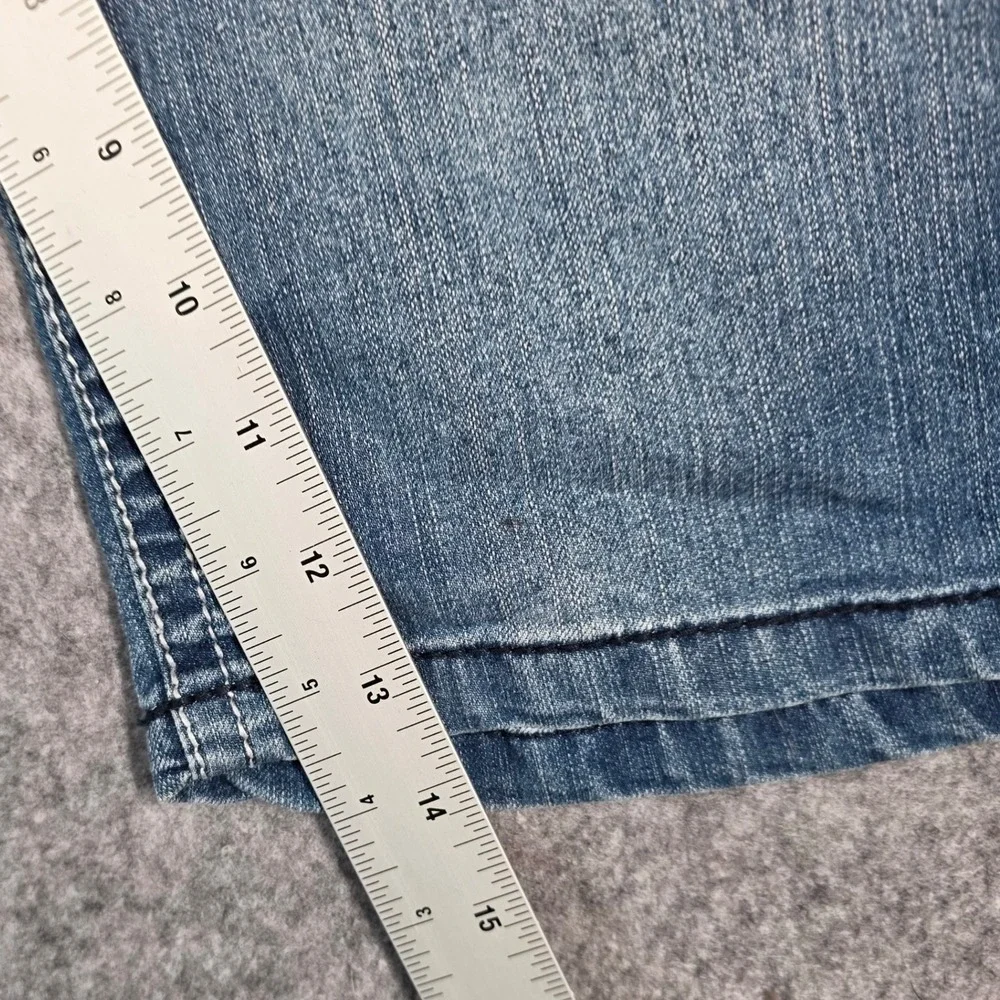 Royalty by YMI Blue Jean Long Shorts Bermuda Denim 12 Rhinestone Embellished Y2K